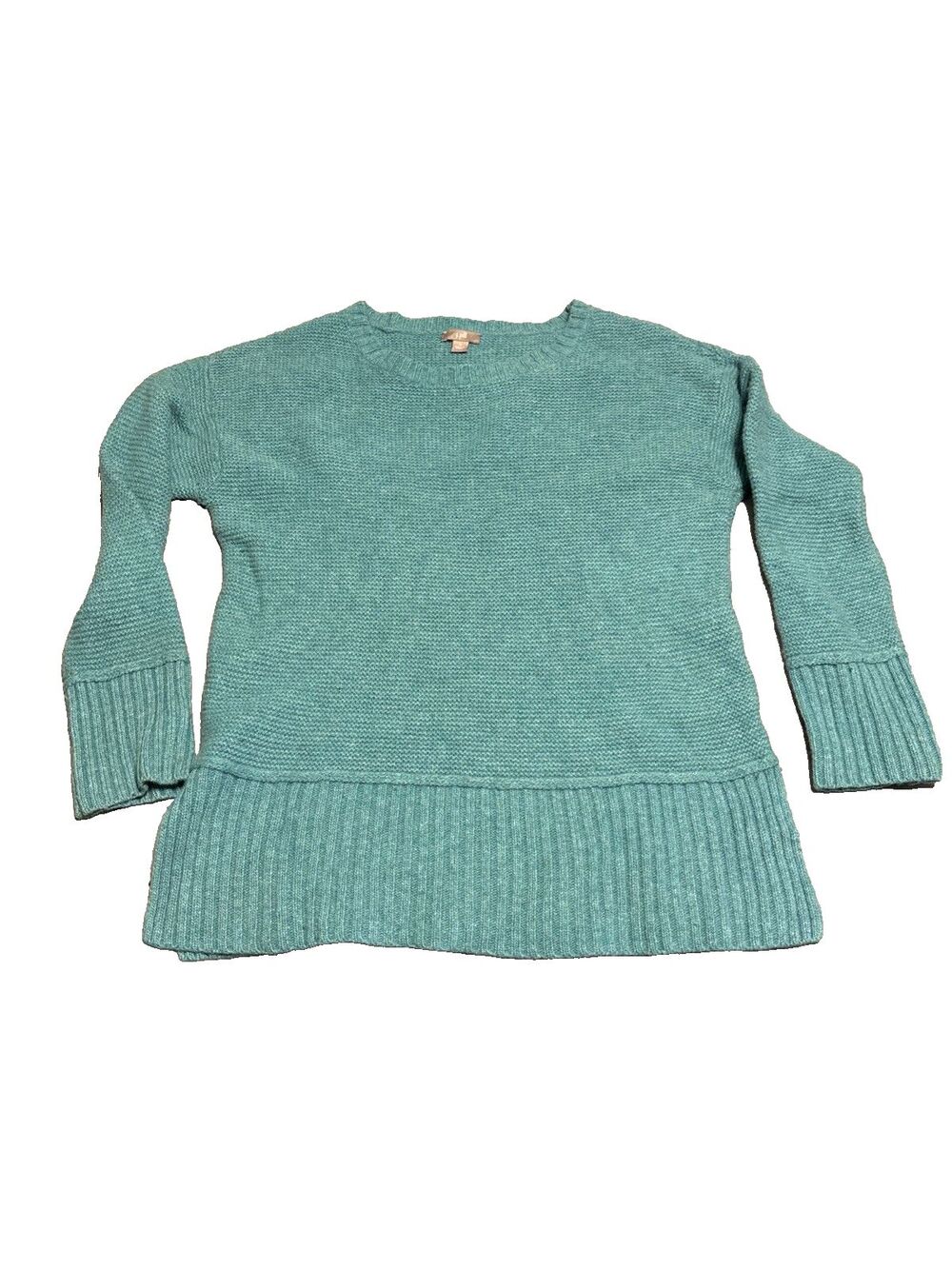 J Jill Teal Blue Wool Blend Pullover Sweater Nice Sz S